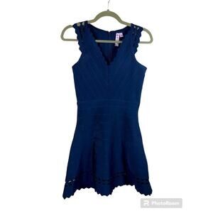 Alya Women’s Dress Bandage V Neck Sleeveless Cut Out Scalloped Hem